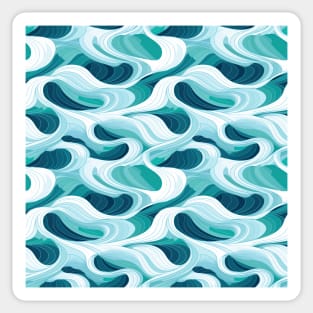 Ephemeral Crests: Hokusai Waves Reimagined Sticker